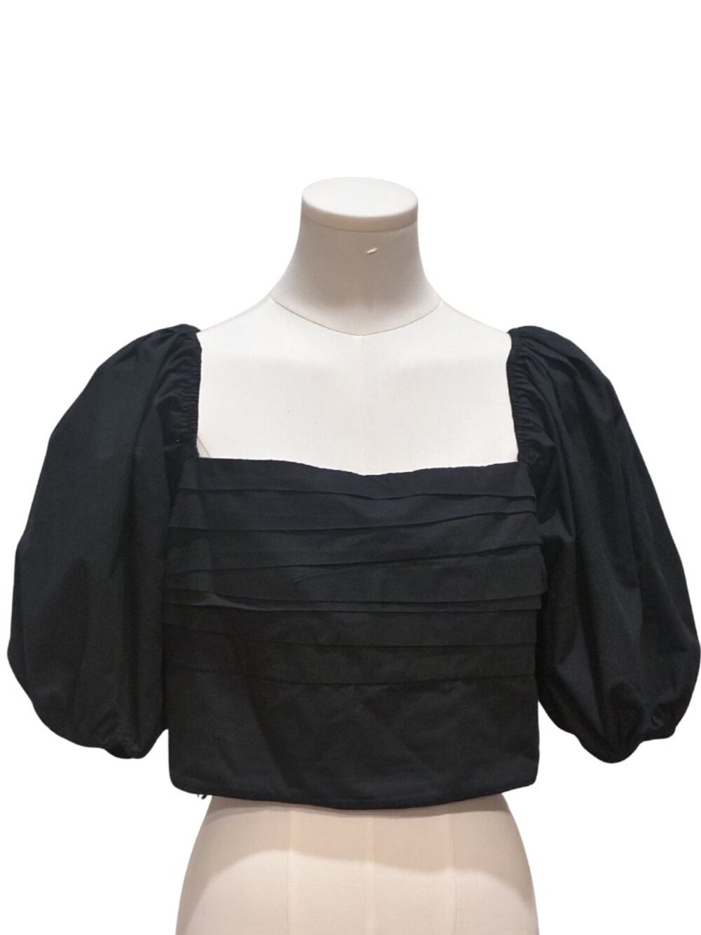 Abercrombie & Fitch European Summer Black Puff Sleeve Emerson Crop Top Large